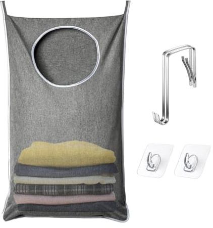 Kleidersortierkorb – wasserdichter Sack, leichter Korb, platzsparender Wäschesortierer mit Kordelzug-Verschluss für Zuhause, Schlafzimmer, Studenten, Mietgepäck, Urlaubskoffer