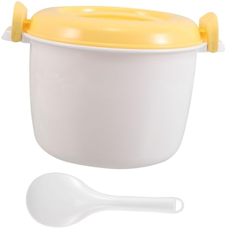 BESTYASH Olla de Arroz de Microondas Cocedor de Verduras y Pasta Multifuncional para Cocinas Pequeñas y Diseño Compacto y Portátil