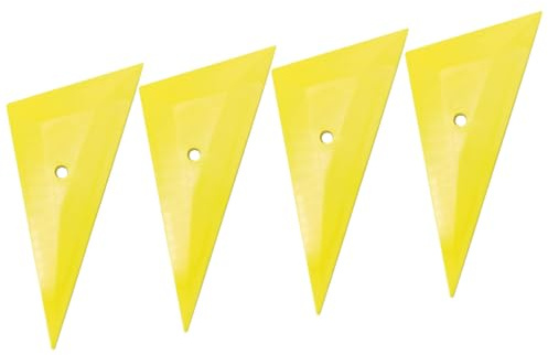 GARVALON 4 Pezzi Raschietti Plastica per Pellicole Auto Spatole Rettangolari Gialle Strumenti per Applicazione Pellicola Protettiva e Tonalizzata su Senza Danneggiare Vernice Utensili per
