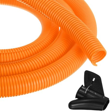 sourcing map 1 1/4 Inch 10ft Split Wire Loom Tubing, Flexible Cord Protectors with Installation Tool Cable Management Sleeve Conduits Cover for Office Home Electrical Automotive Wires, Orange
