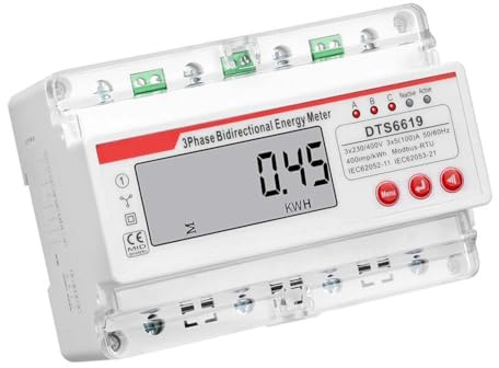 FACAIIO Compteur d'électricité avec écran LCD rétroéclairé Tension, courant et facteur de puissance à la maison, au bureau et à l'usine