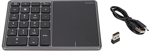 Tastierino numerico wireless Design touchpad 22 tasti Tastiera portatile con interfaccia di tipo C con connessione dual mode 2.4G (Grigio)