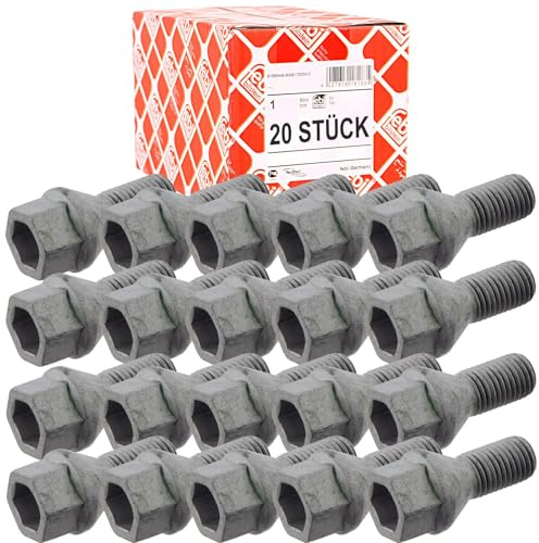 20x Febi Radschraube Kegelbund Stahfelgen | 20x 32060 Kompatibel mit 107 (pm_, PN_),108,Aygo (_B1_),Aygo (_B4_),C1 (pm_, PN_),C1 II (pa_, Ps_)