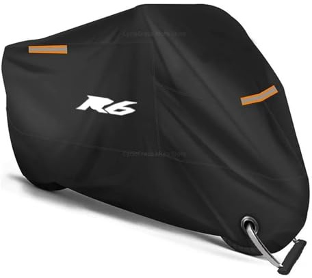 Funda Impermeable para Moto, con Protección UV Y Antipolvo para Yam&AHA YZFR6, YZF, R6, R6S (1999-2015, 2005, 2007 2010)(Large)