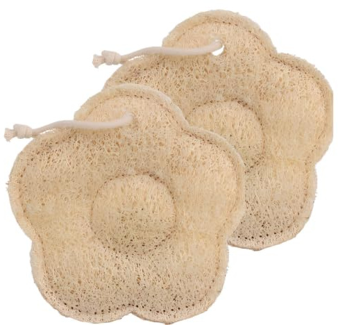 TAHJOS 2 Piezas Estropajo Luffa Baño Natural, Estropajo Ecologico Suave Y Secado Rápido, Esponja De Lufa Natural Ligera Para Ducha, Ideal Para Viajar Y Llevar(A)