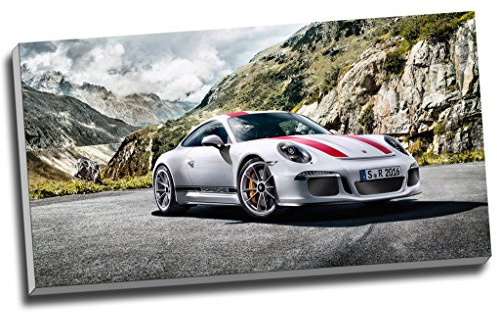 Sportwagenkunstdruck auf Leinwand, Motiv: Porsche 911R, 76,2 x 40,6 cm,
