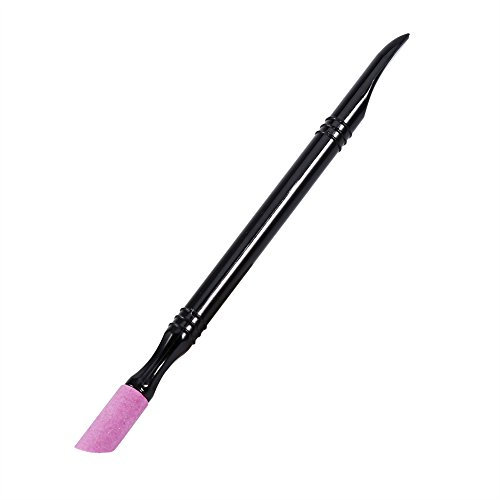 Haofy Spingitoio per cuticole per cuticole con dispositivo di rimozione del gel con spatola speciale Spatola per unghie in acciaio inox, dispositivo di spinta per cuticole con impugnatura