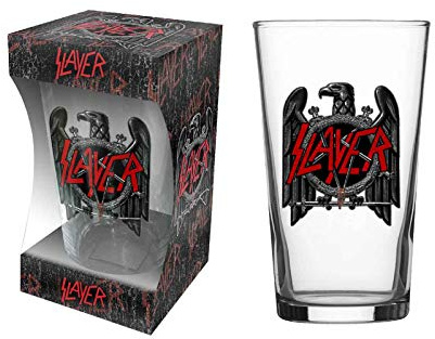 Slayer Pint Glass Eagle Band Logo Official Boxed One Size