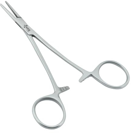 Spire Tools ® Stainless Steel Self-Locking Pick-Up Ear Hair Fishing Forceps Crafting Soldering Tweezers Piercing Pliers, Stud Ball Earings Holder Needle Grippers Dog Ear Hair Grooming Straight.