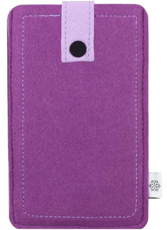 Davii Handy Filztasche passend für Samsung Galaxy A50 / A51 / A52 / A53 (nur Handy), robuste Handy Schutzhülle mit Lasche & Druckknopf, Rundumschutz - XL Lila