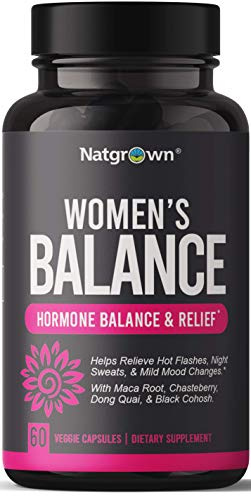 Natgrown Hormone Balance for Women PMS & Menopause Supplement for Fertility Hormonal & Menstrual Support, Helps Relief Hot Flashes - Maca Root, Vitex, Dong Quai & Black Cohosh Complex -Vegan Capsules