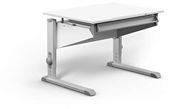 Moll Sprinter CP Kinderschreibtisch höhenverstellbar | mitwachsend, ergonomisch & neigbar für aufrechtes Sitzen | ideal für Schulkinder | Schreibtisch weiß optional mit Schublade | Made in Germany