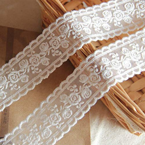 Sourcemall Spitzenband, zartes weißes Blumenband für Hochzeit/Brautdekoration, Basteln, Nähen, Heimdekoration, 4,5 m | Blumenband, Spitzenstoff, Encajes Para Costura, Hochzeit/Brautdekoration, DIY Handwerk Nähen, Heimdekoration