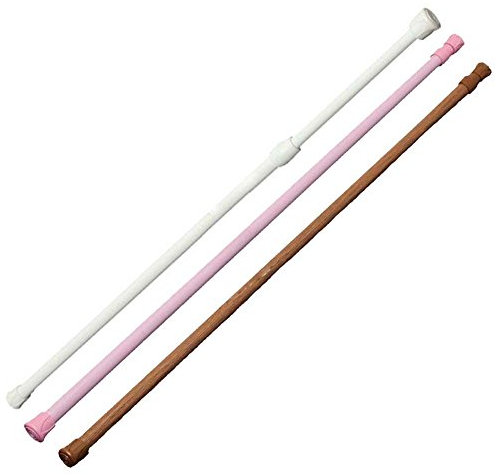 SpirWoRchlan Varillas de tensión, resistente, ajustable, tensión telescópica, extensible, sin perforación, cortina de ducha, ventana, armario, barra colgante de madera, color 60-110 cm