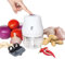 KONNEKT QuickBlend Mini Food Processor - 350ML BPA-FREE Bowl and Finger Peeler | Bundled Set - Wireless & Electric | Perfect for chopping Garlic, Onions, Meat and Baby Food | USB Charging (Grey)
