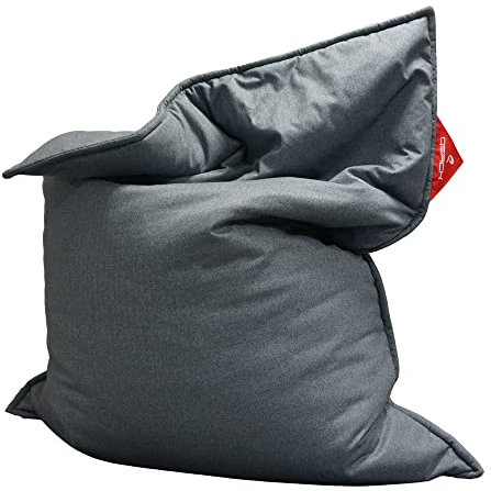 QSack Favoritsäck sittsäck XXL EPS testad för skadliga ämnen saccosäck fyllning med inlett sittsäck 140 x 180 (blågrå)