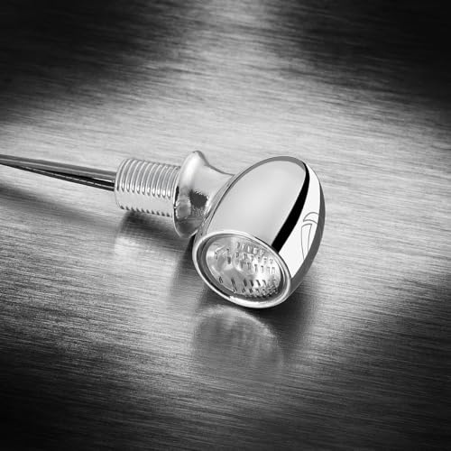 Kellermann Atto LED Mini Blinker mit Rück- und Bremslicht Chrom Paar | Integriertes Rück- und Bremslicht, LED-Technologie, Mini-Bauform
