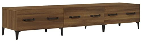vidaXL Mueble de TV Armario Aparador Auxiliar Equipos Música Consola para Hogar Soporte Videoconsolas Madera Contrachapada Color Roble