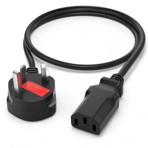 Universal 3 Prong Power Cord 6ft, IEC C13 to NEMA 5-15P 18AWG 10A 125V Heavy Duty AC Cable for Computer Monitor, TV, Office Printer, Projector, Game Console and Spare Replacement Needs Cord Daily