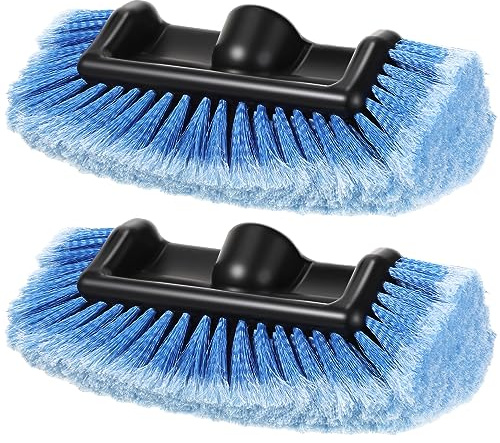 Tanlade 2 Pcs Car Wash Brush Heads Soft Bristle Flow Thru,12 Inch,Blue