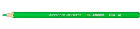 JOLLY Supersticks Kinderfest | bruchsichere Buntstifte für Kinder | Dutzendfaltschachtel | Neon Dunkelgrün