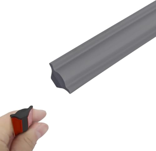 Flexible Wall Corner Molding Trim, 5M/16.4FT Long Self Adhesive Caulk Strip Peel and Stick Trim for Cabinet Edge, Tile Edge, Ceilings, Countertops (M/18mm*10.5mm, Gray)