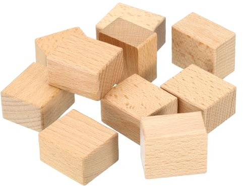 PATIKIL 35x30mm Leere Holzgummistempelhalter, 20er Packung Hartholzstempelgriffe für Stempelherstellung DIY Basteln Stil 1, Braun