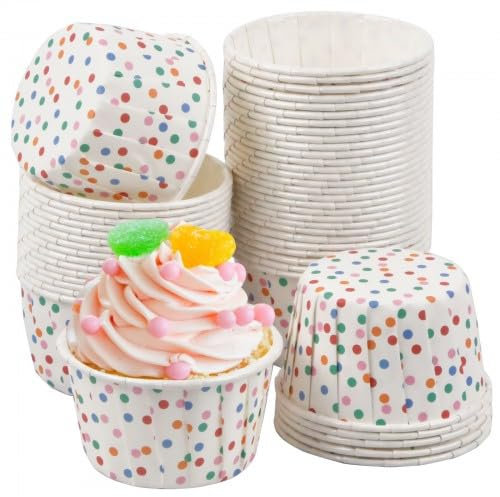 Cozlly Pirottini per Muffin, 50 Pezzi Pirottini di Carta per Cupcake, Tazze da Forno Monouso in Carta, per Muffin, Cupcake, Caramelle, Matrimoni, Cuocere, Compleanni, Feste
