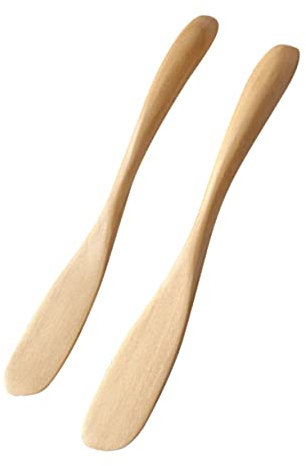Cabilock 4 Piezas utensilios de cocina madera utensilios cocina madera esparcidor de mantequilla esparcidor de mermelada de maní cuchillo de mantequilla de madera crema adoquín