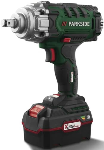 PARKSIDE 20V Kfz Schlagschrauber ½ 400Nm PASSK 20-Li Drehschlagschrauber mit Akku (4Ah), PSIDE® Schlüsselanhänger, Ladegerät (4,5A), Transportkoffer