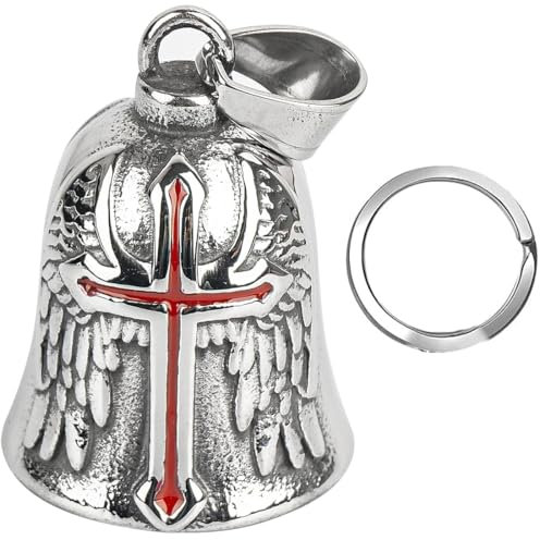 WUSJCOF Llavero con Campana de guardián para Motocicleta Campana de Aceite para Motocicleta con alas de Plumas con Anillo para Colgar Adecuado para Bicicletas y automóviles