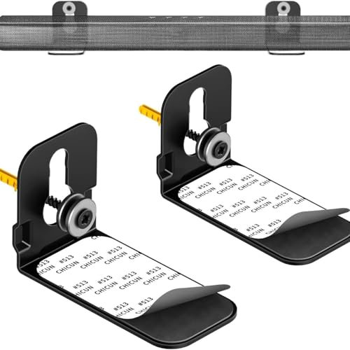 SopimusZ Universal Soundbar Bracket Mount Sound Bar Bracket Wall Mount Under TV Compatible Samsung Bose Sony LG Philips JBL Yamaha and More Soundbar Anti-Drop Sound Bar Mounts with Screws, 2PCS Black