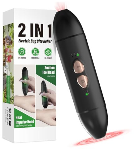 Bug Bite Relief with Suction Tool and Heat Mosquito Itch Relief-Insect Sting&2-in-1 Bite Relief Rechargeable Bug Bite Sucker and Fast Itch Relief from Bug and Mosquito Bites, Summer Outdoor Gadget