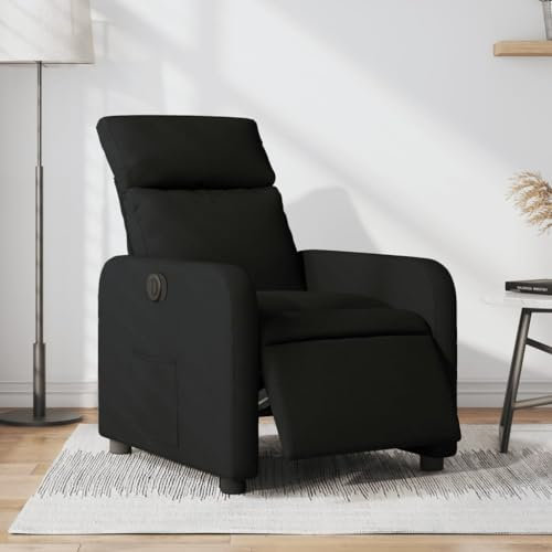 Homgoday Wohnzimmersessel,Elektrischer Lehnsessel Schwarz aus Stoff,Loungesessel, Sessel, Relaxsessel, Schlafzimmersessel u