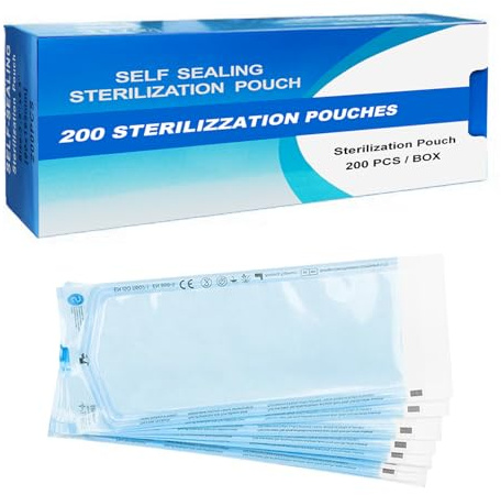 WARRIOR Sacchetto Di Sterilizzazione,Buste Per Sterilizzazione,200pcs,Sacchetti Per Autoclave,Sacchetti Auto Sterilizzazione,Sacchetto Sterilizzazione Autosigillante（135 * 280 mm）
