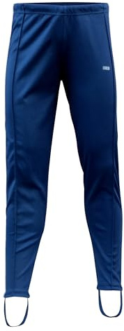 CHEX Sydney - Leggings unisex para hombre y mujer, de poliéster elástico en cuatro direcciones, con estribos y cordón en la cintura, Azul marino/cielo, XL