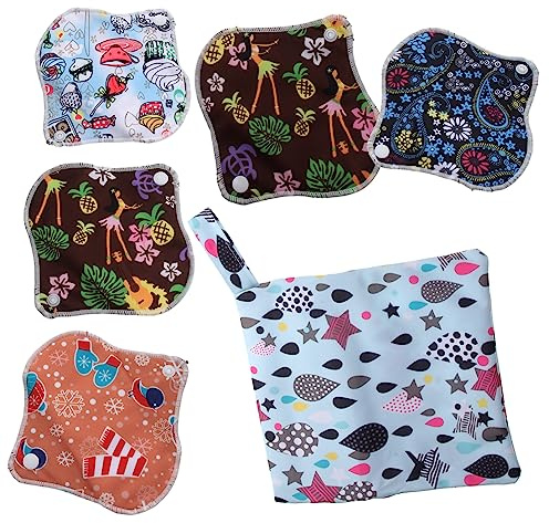 FRCOLOR Menstruationspads Wiederverwendbar 6 Stück Waschbare Menstruationspads Leicht Zu Tragen Für Outdoor-aktivitäten Zufälliger Stil