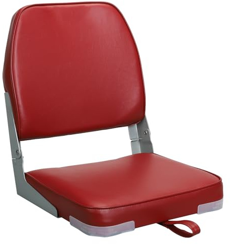 ERGOSEAT Bootssitz mit niedriger Rückenlehne, zusammenklappbar, für Fischerboote, 1 Stück, Rot