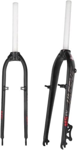 Forcella Rigida MTB da 26 27,5 Tubo Dritto Senza Filettatura 1-1/8 QR 9X100mm Freno a Disco V Forcelle Anteriori per Mountain Bike in Lega di Alluminio Ultra,Grigio+Rosso,26