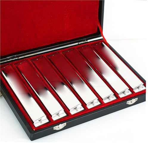 Mundharmonika 24-Loch Polyphone Mundharmonika Professionelle Leistung 7-Ton/12-Ton Set Geschenkbox(12-p set)