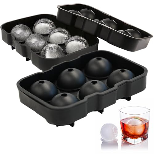 Ram® Pack of 2 Frozen Ice Ball Maker Whiskey Drinks Party BBQ Cocktail Silicone Ice Cube Ball Maker BPA Free