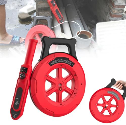 Blocco tubo – Localizzatore di tubi con cavo da 20/30/40 m, regolazione della sensibilità, profondità di rilevamento 40 cm, adatto per tubi VC e tubi dell'acqua