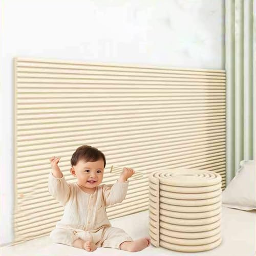 Wandkissen Kinderzimmer Wandpaneele Gepolstert 200x20cm Wandkissen Selbstklebend Polsterpaneel Wand Antikollision/Isolierung Wandverkleidung Bett Kopfteil (Braun 10 Stück)