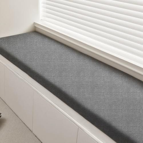 ZQXFZ Sitzkissen Bankauflage 88x40x5cm Leinenoptik-Stoff mit 50D-Polsterschaum für mittelfeste Sitzauflagen – waschbar & innen/außen einsetzbar -Dunkelgrau.