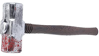 OFFIGAM 1 pièce Marteau Plastique pour Halloween Accessoire de Décoration Ensanglanté pour Farces et Cosplay et