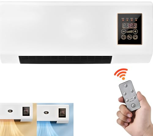 Wall Mounted Portable Air Conditioner 2000W - Cooling & Heating AC Unit with Remote Control for Home, Office & Bedroom, Intelligent Timing Feature