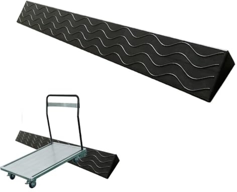 2,100 * 12 * 5cm,Door Threshold Wheelchair Ramp, Rise Threshold Ramp, Ramps for Wheelchair Scooter Sweeping Robot, Non-Slip Textured Surface, Suitable for Stairs, Steps, Curbs