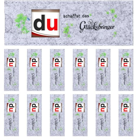12er Set Du Schaffst Das Geschenk, Glücksbringer Prüfung Hellgrau Abschluss Geschenk Schüler Viel Glück Geschenke Motivationsgeschenke Glücksbringer Schule aus Filz, Geschenkverpackung ohne Schokolade