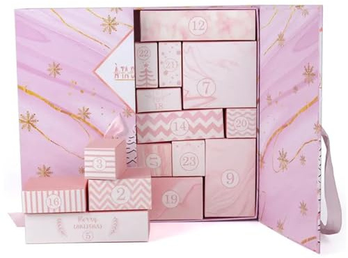 Christmas Advent Calendar 2025 24-Day Exquisite Empty Advent Calendars to Fill Surprise DIY Fillable for Candy, Toys, Cosmetics, Jewelry, Crafts, Decorations Countdown Calendar Empty