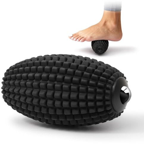 HODEMI Vibrating Massage Ball Roller with Rolling Head for Foot & Muscle Relaxation, Electric Massage Ball with 3 Speeds for Myofascial Release, Sports Recovery, Yoga & Fitness (Black)